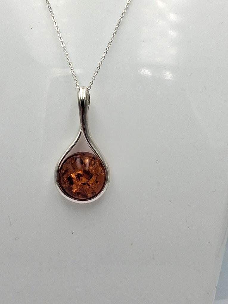 Edler Bernstein Anhänger 925 Silber Collier Kette Bernsteinschmuck aus Litauen