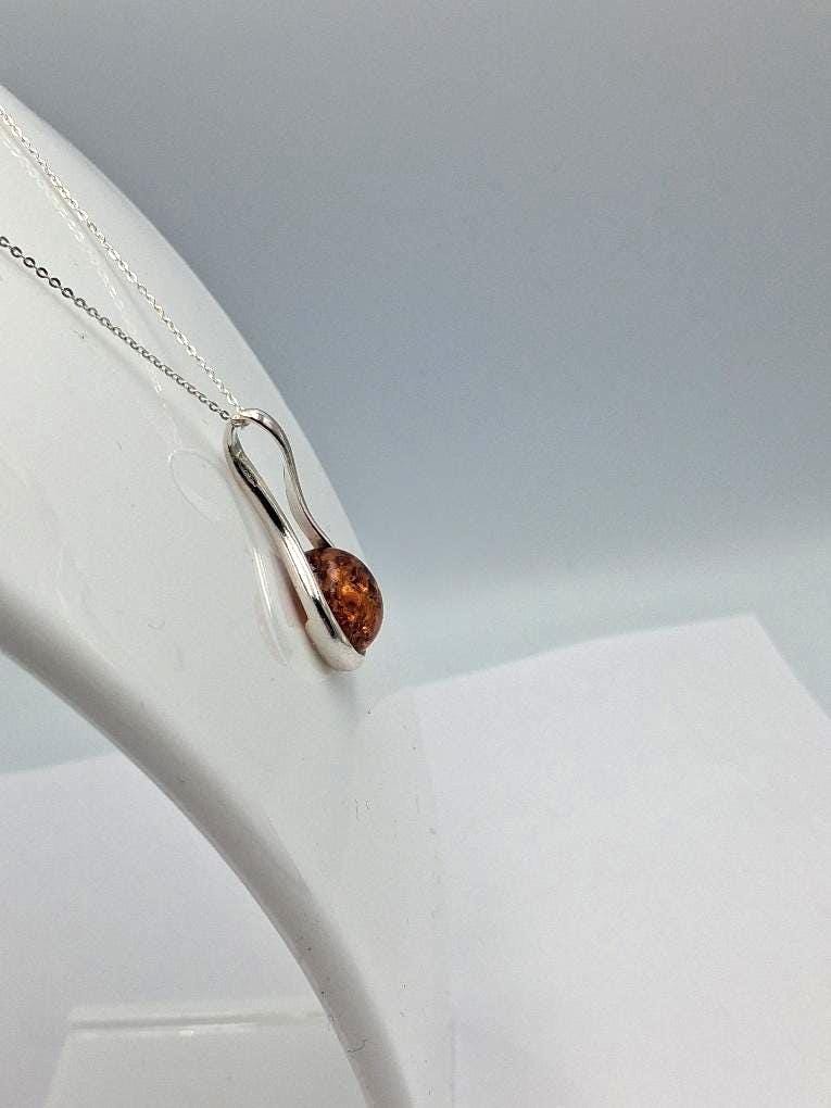 Edler Bernstein Anhänger 925 Silber Collier Kette Bernsteinschmuck aus Litauen
