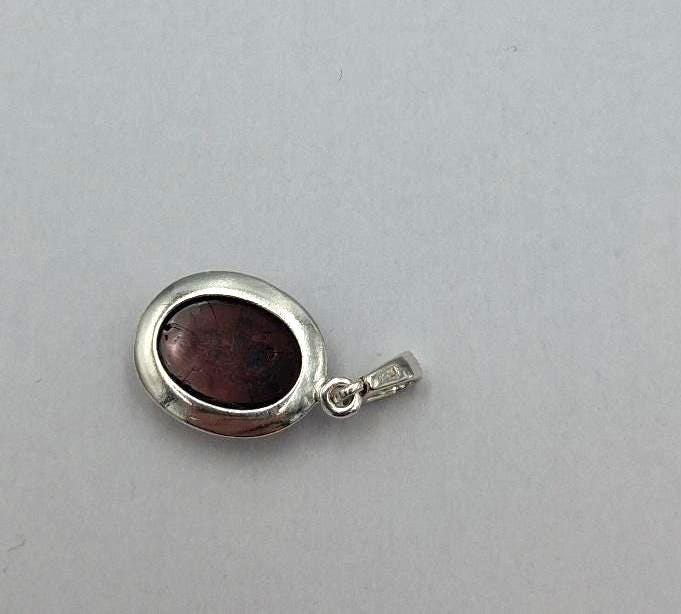 Bernstein Anhänger aus 925 Sterling Silber  Inkl. Kette 45cm aus Litauen dunkel rot brauner Bernstein