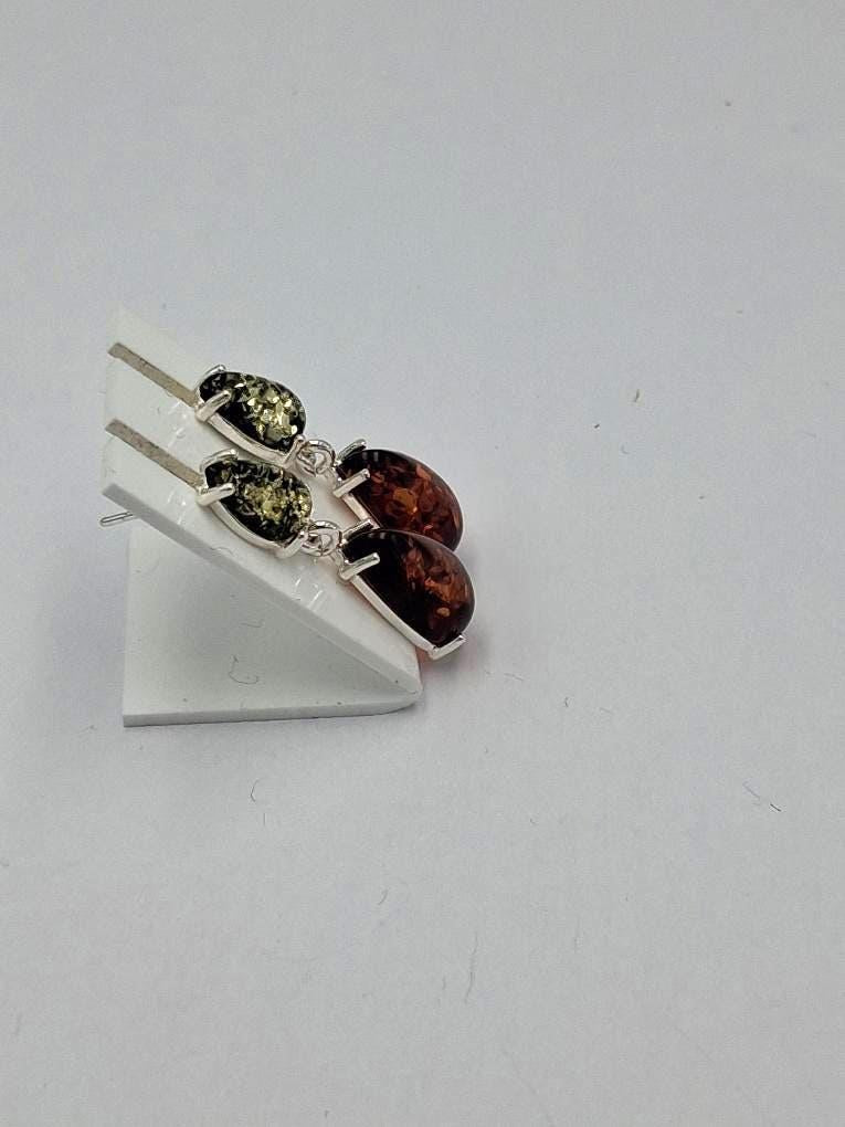 Edle Bernstein Ohrstecker 925 Silber Bernsteinohrschmuck Bernstein aus Litauen