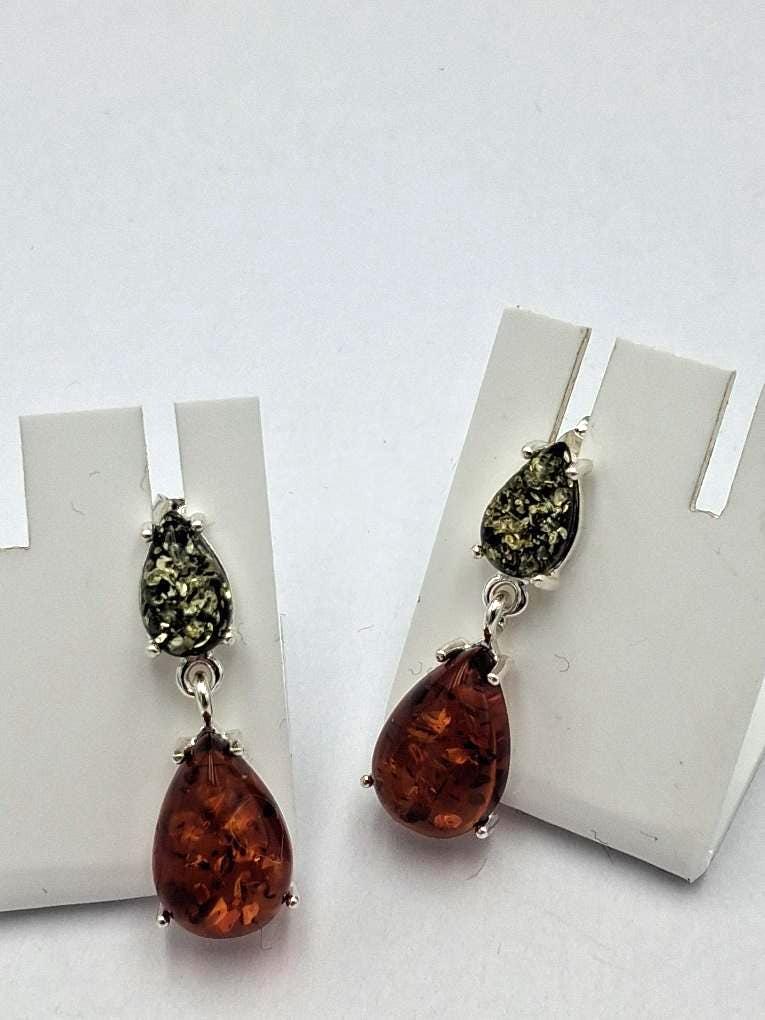 Edle Bernstein Ohrstecker 925 Silber Bernsteinohrschmuck Bernstein aus Litauen