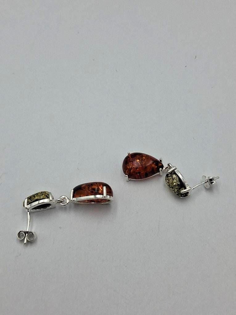 Edle Bernstein Ohrstecker 925 Silber Bernsteinohrschmuck Bernstein aus Litauen