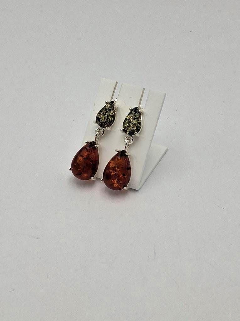 Edle Bernstein Ohrstecker 925 Silber Bernsteinohrschmuck Bernstein aus Litauen