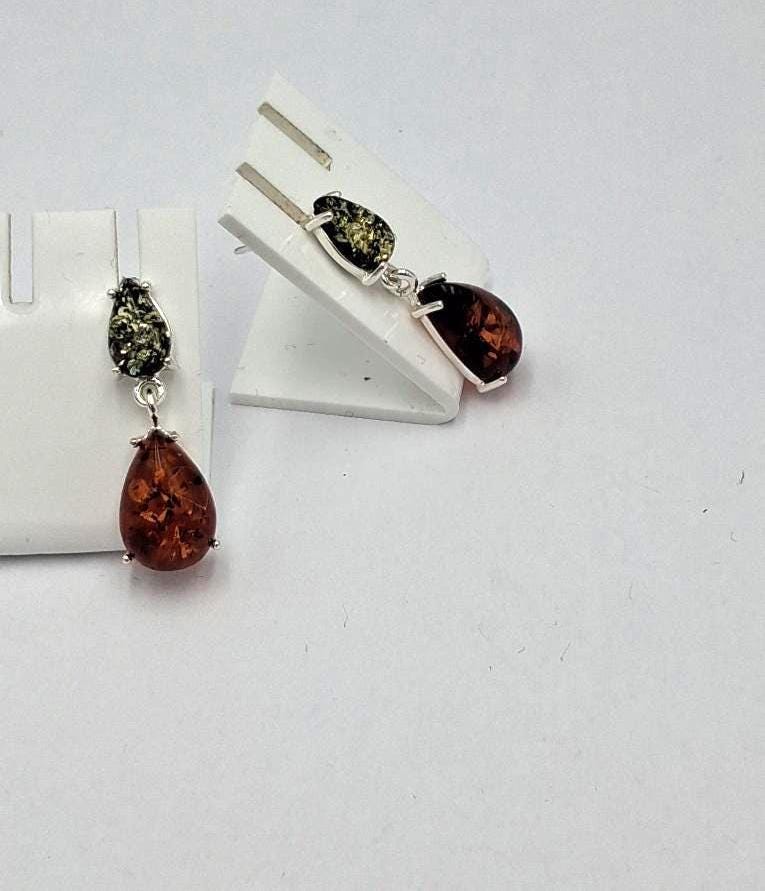 Edle Bernstein Ohrstecker 925 Silber Bernsteinohrschmuck Bernstein aus Litauen