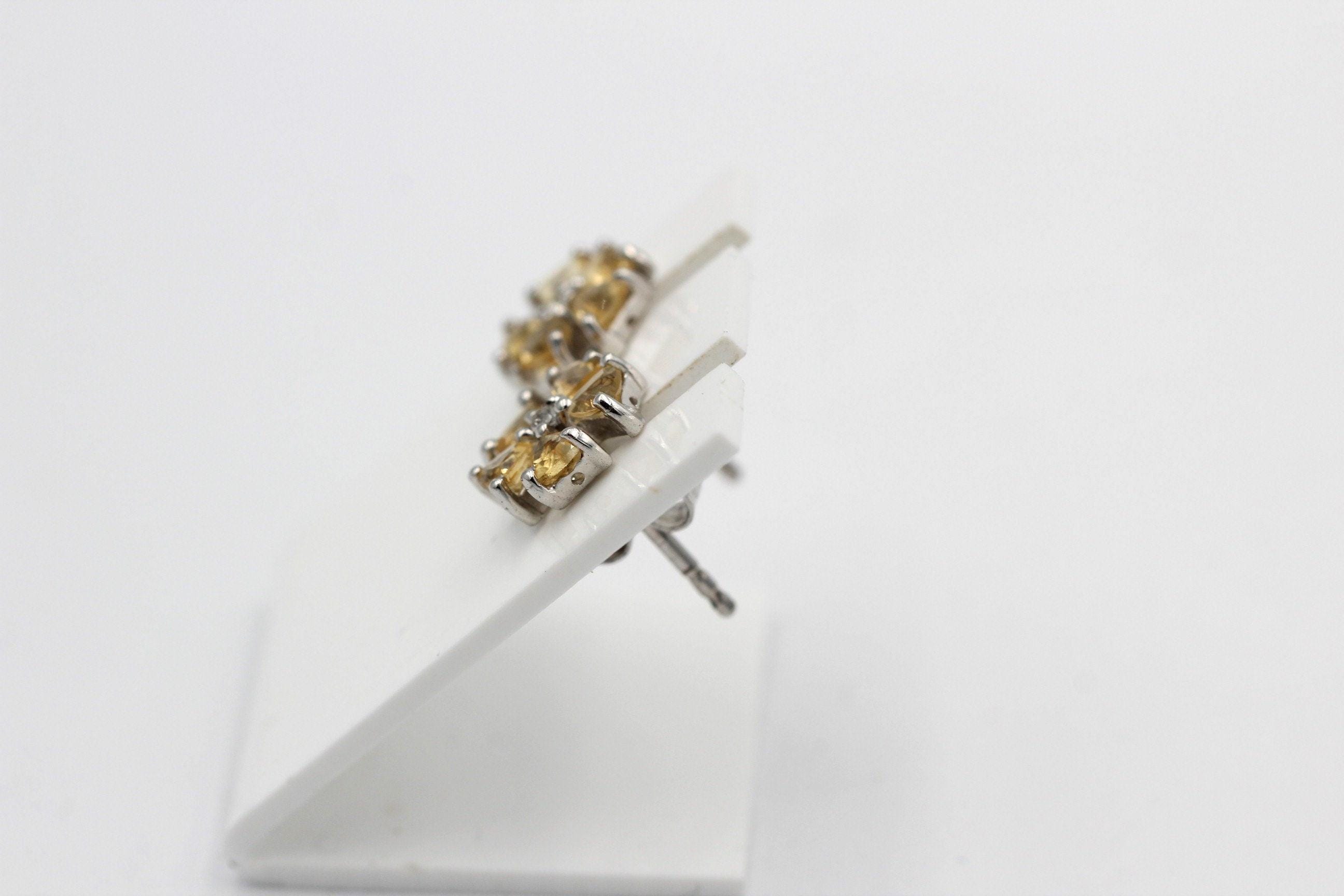 Edle 1,47 Carat Citrin Ohrstecker 925  Silber Ohrschmuck goldgelber Citrin top