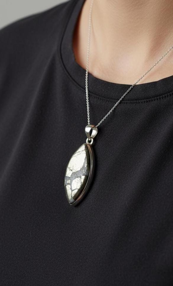 Achat mit Pyrite Anhänger 925 Silber  wundervolles Mineral   Unitkat