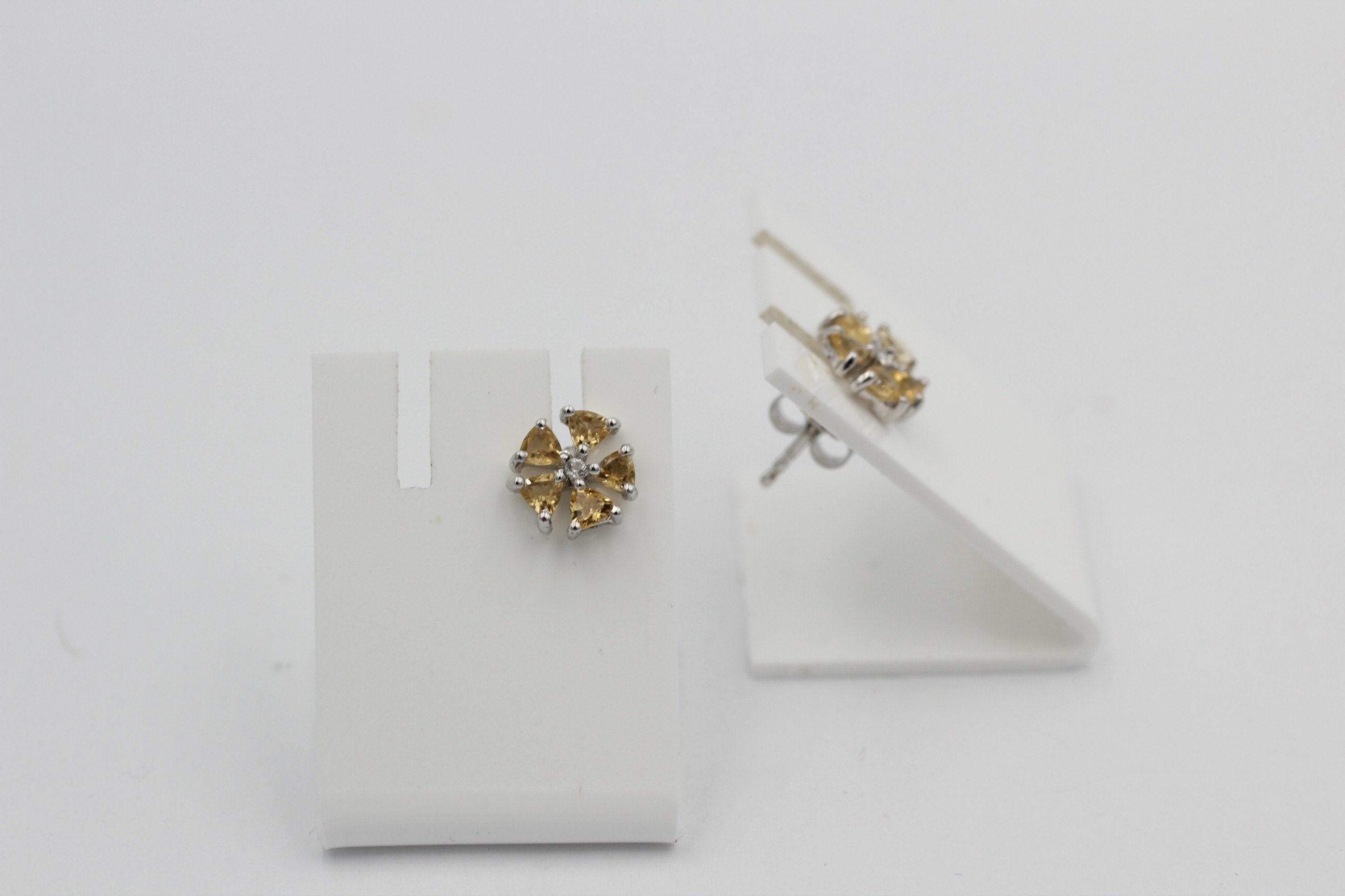 Edle 1,47 Carat Citrin Ohrstecker 925  Silber Ohrschmuck goldgelber Citrin top