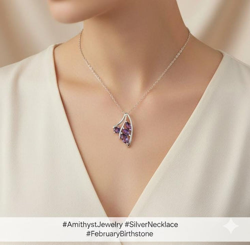 0,9 Carat Amethyst Anhänger 925 Silber  violetter Edelstein